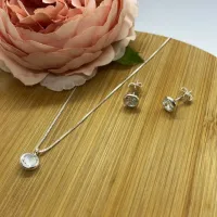 Conjunto de Prata 950 - Ponto de Luz  Branco  - CJT203 - Foto 2