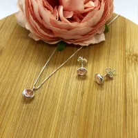 Conjunto de Prata 950 - Ponto de Luz  Rosa  - CJT203 - Foto 2