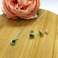 Conjunto de Prata 950 - Gota Verde - CJT202 - Foto 2