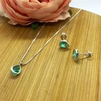 Conjunto de Prata 950 - Gota Água Marinha - CJT202 - Foto 2