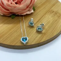 Conjunto de Prata 950 -  Coração Azul Tiffany - CJT302 - Foto 4