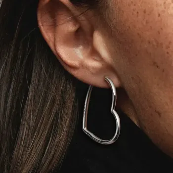 Brincos Argolas Coracao Pequeno – Inspiração Pandora - Foto 2