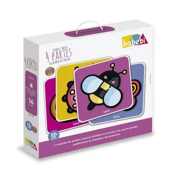 Quebra-Cabeça 4 Partes Bichinhos do Jardim Imagem