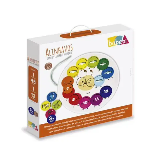 Alinhavos Centopeia Cores e Números Imagem