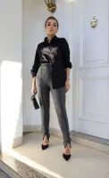 Calça Pied Faixa Escura