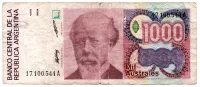 Argentina - 1000 Australes - Cédula Estrangeira - UT