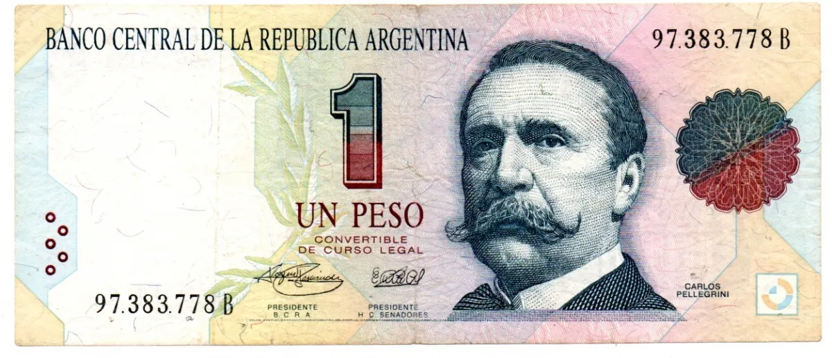 Argentina - 1 Peso - Cédula Estrangeira - MBC/SOB