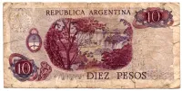 Argentina - 10 Pesos - Cédula Estrangeira - UTG - Foto 2
