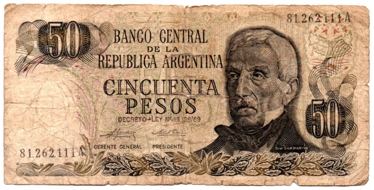 Argentina - 50 Pesos - Cédula Estrangeira - R