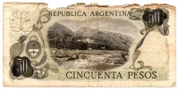 Argentina - 50 Pesos - Cédula Estrangeira - UTG - Foto 2