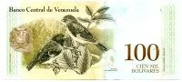 Venezuela - 100 Bolívares - Cédula Estrangeira - SOB - Foto 2