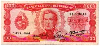 Uruguai - 100 Pesos - Cédula Estrangeira - UTG (Rasurada)