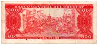 Uruguai - 100 Pesos - Cédula Estrangeira - UTG (Rasurada) - Foto 2