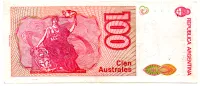 Argentina - 100 Australes - Cédula Estrangeira - MBC/SOB - Foto 2