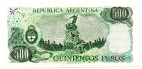 Argentina - 500 Pesos - Cédula Estrangeira - SOB - Foto 2