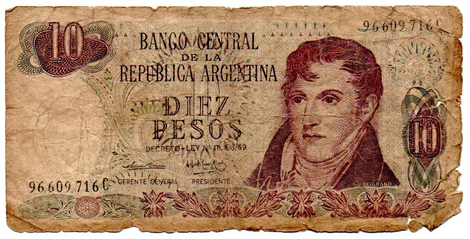 Argentina - 10 Pesos - Cédula Estrangeira - UTG