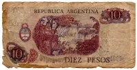 Argentina - 10 Pesos - Cédula Estrangeira - UTG - Foto 2