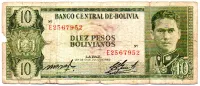 Bolívia - 10 Pesos - Cédula Estrangeira - UTG