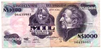 Uruguai - 1000 Pesos - Cédula Estrangeira - MBC