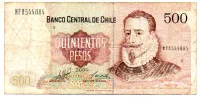 Chile - 500 Pesos - Cédula Estrangeira - BC