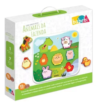 Quebra-Cabeça de Encaixe Animais da Fazenda