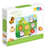 Quebra-Cabeça de Encaixe Animais da Fazenda