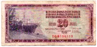 Iugoslávia - 20 Dinara - Cédula Estrangeira - BC
