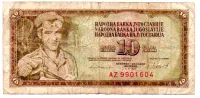 Iugoslávia - 10 Dinara - Cédula Estrangeira - R