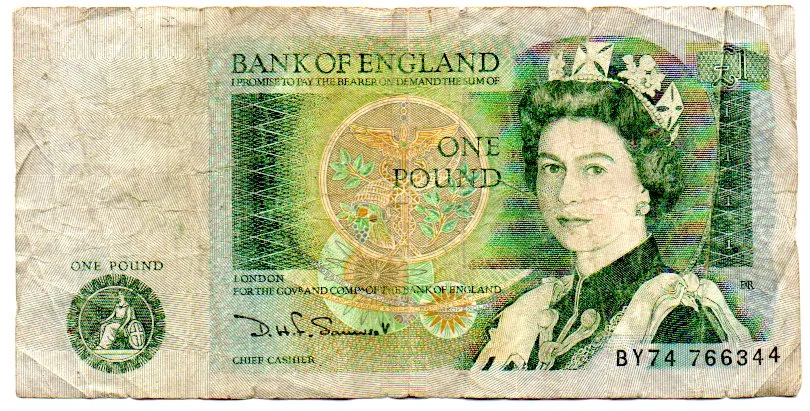 Reino Unido - 1 Pound - Cédula Estrangeira - BC
