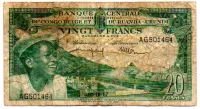 Congo Belga - 20 Francs - Data: 1957 - Cédula Estrangeira - BC