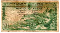 Congo Belga - 20 Francs - Data: 1957 - Cédula Estrangeira - BC - Foto 2