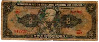 C014 - 2 Cruzeiros - 1° Estampa - Série 422 - Autografada / Assinada a Mão - Duque de Caxias - Data: 1944 - UTG