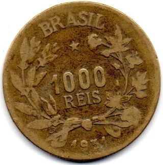 1931 - 1000 Réis - Moeda Brasil