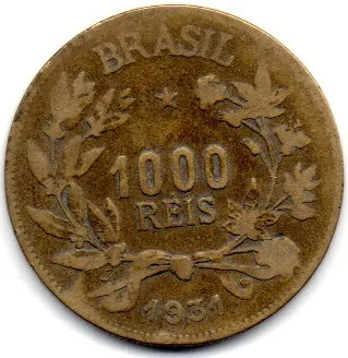 1931 - 1000 Réis - Moeda Brasil Imagem