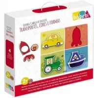 Quebra-Cabeça de Encaixe Transportes, Cores e Formas