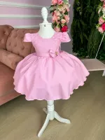 Vestido Festa Rosa P M G Bebê Lelê Encanto
