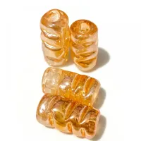 Firma de murano Torcida / Mordida Laranja Claro Cintilante 03