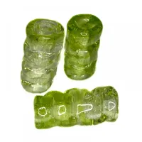 Firma de murano Torcida / Mordida Verde Claro Mesclado 04