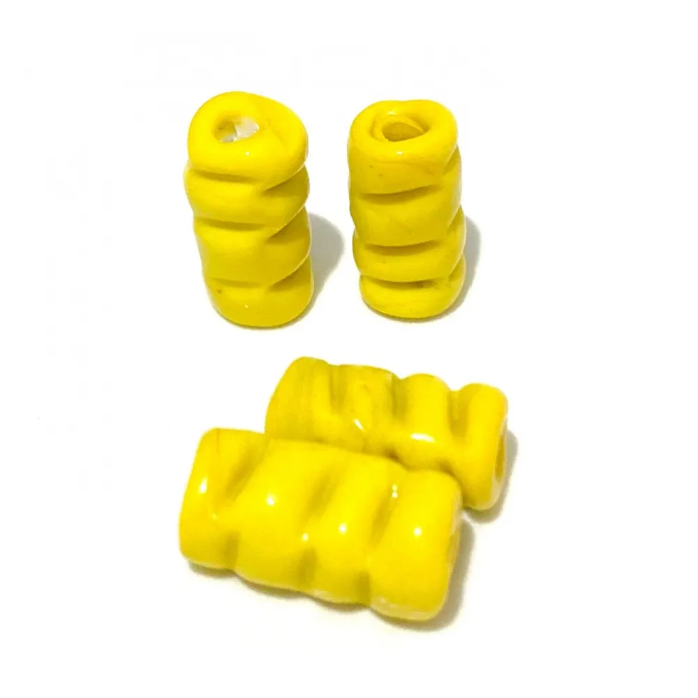 Firma de murano Torcida / Mordida Amarelo Leitoso 10