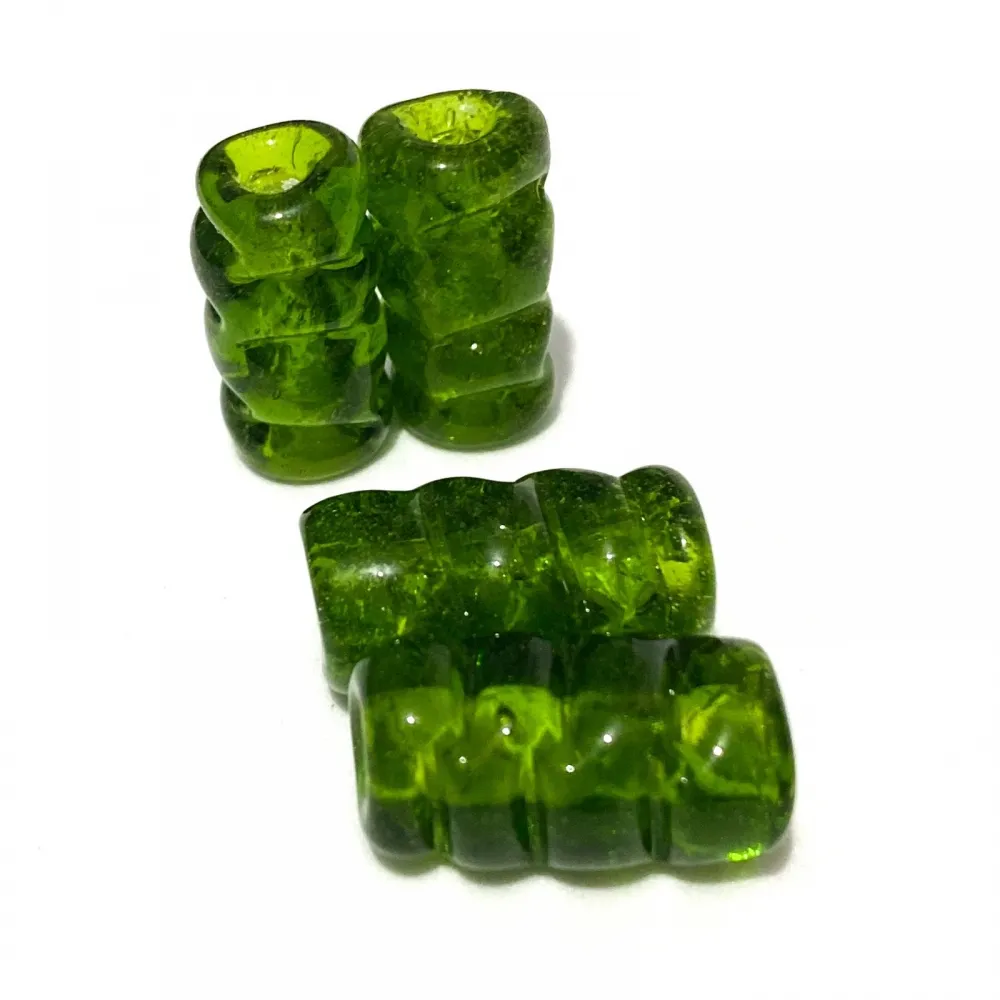 Firma de murano Torcida / Mordida Verde Transparente 22 Imagem