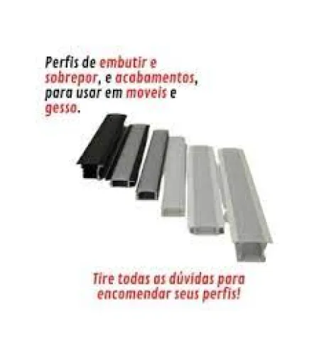 PERFIL ALUMÍNIO PARA FITA LED 2 E 3 METROS - IMAGEM ILUSTRATIVA PARA VISUALIZAR MODELOS