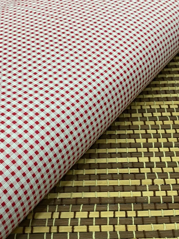   TECIDO TRICOLINE XADREX VERMELHO Imagem