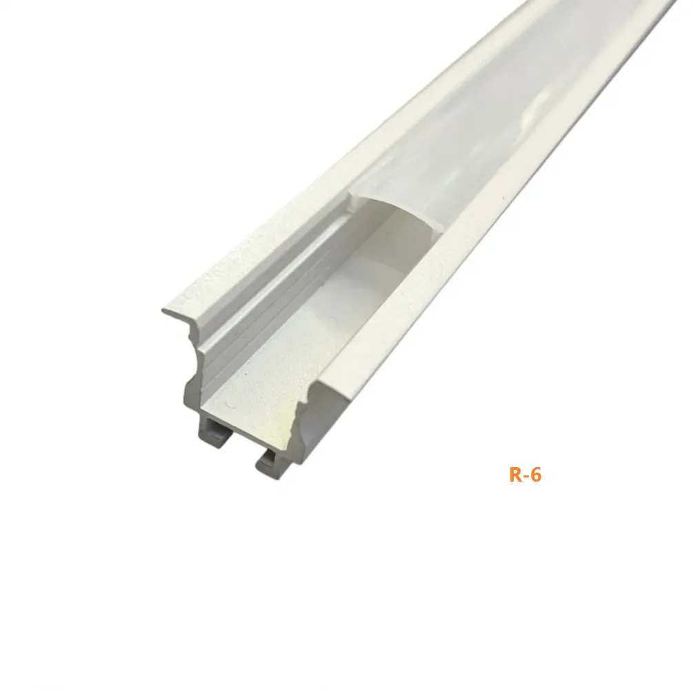 R-6 Perfil de Embutir com Aba para Fita de Led ( Pintura - Branco ) Imagem