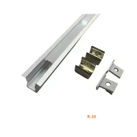 R-20 Perfil Nano de Embutir com Aba para Fita de Led ( Pintura Anodizado ) -Ideal para Locais Pequenos