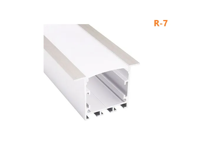 R-7 Perfil de Embutir com Aba para Duas Fita de led ( Para Duas Fitas ) Pintura Alumínio Branco Imagem