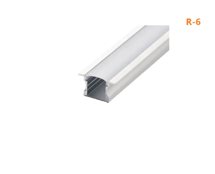 R-6 Perfil de Embutir com Aba para Fita de Led ( Pintura - Anodizado ou Preto ) Imagem
