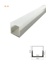 R-19 Perfil de Sobrepor para Fita de Led ( Pintura Branca Fosco ) Tampa Leitosa