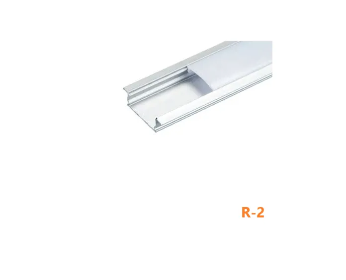 R-2 Perfil de Embutir para Fita de Led ( Pintura Anodizado - Branco - Preto )