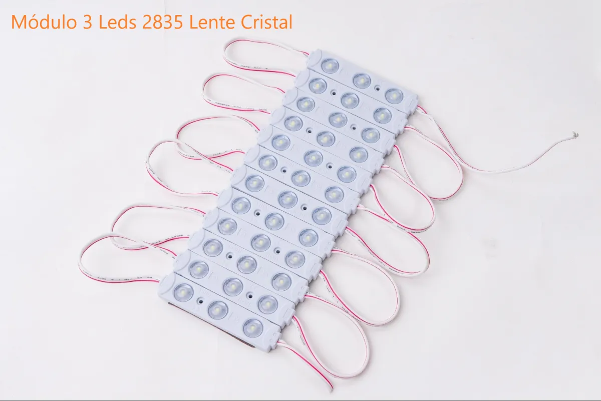 Módulo led 3 Leds 2835 Lente Cristal Imagem