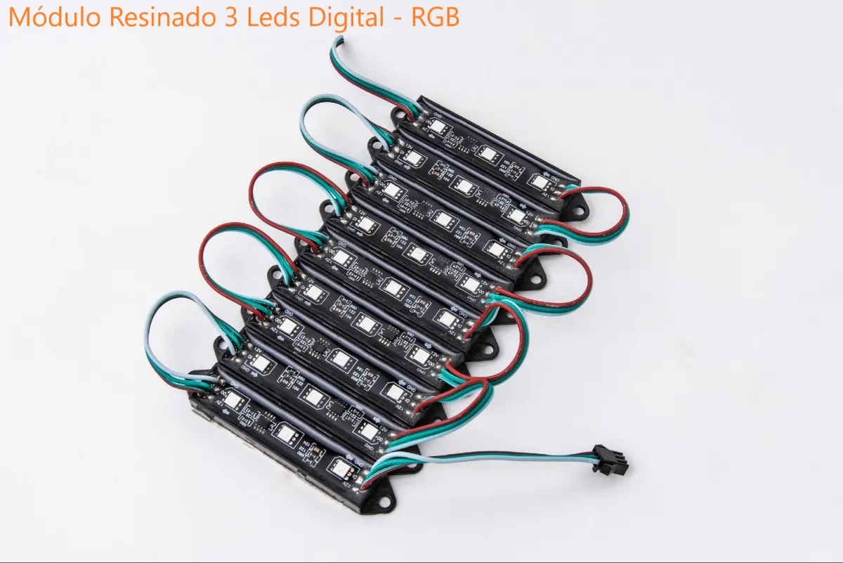 Módulo led Resinado 3 Leds Digital - RGB